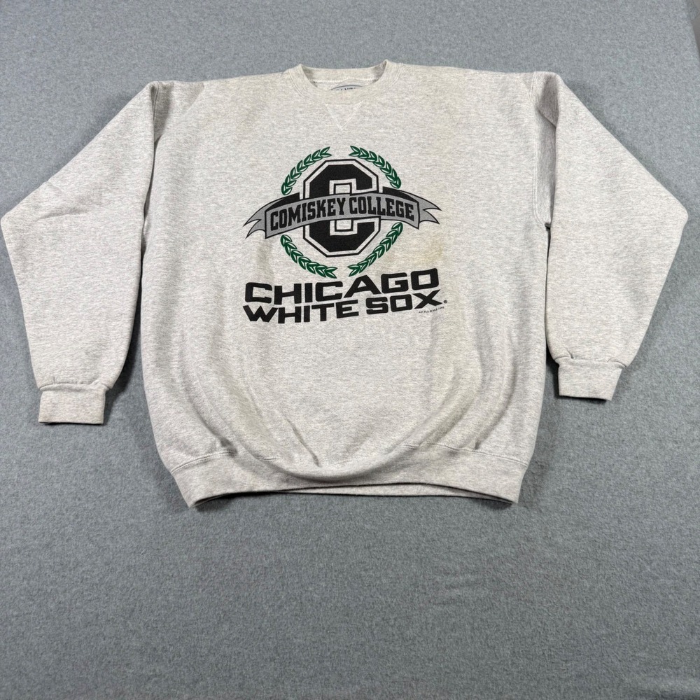 Vintage 1995 Chicago White Sox Comiskey College Santee HVYWT Sweatshirt Gray XL